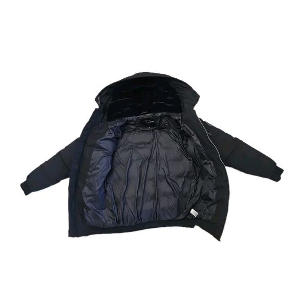 Supply & Demand Jacket Men Size Medium Black Zipper Pockets Fur Parka - Picture 5 of 11